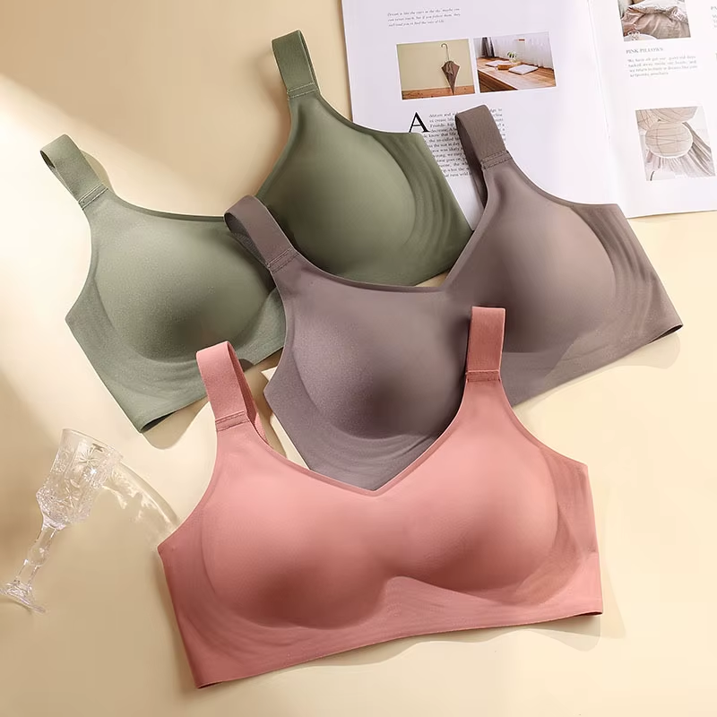 Beautiful Back Large Size Soft Support Push-Up Bra for Women, Seamless One-Piece, Wire-Free, Adjustable Sports Thin Bra